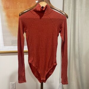Free People Burgundy and orange bodysuit #bodysuit